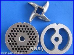 #12 Meat Grinder Kidney plate disc knife # 3/16 SET Hobart LEM Cabelas etc