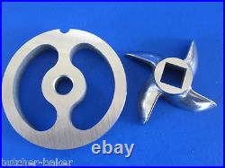 #12 Meat Grinder Kidney plate disc knife # 3/16 SET Hobart LEM Cabelas etc