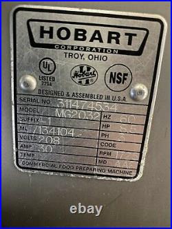 2014 Hobart MG2032 8.5 HP Meat Beef Mixer Grinder #32, Grocery Butcher 4346 Biro