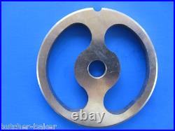 #22 Stainless Meat Grinder Sausage Stuffing Stuffer Kidney Plate & 2 Knives