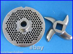 #22 x 1/8 with HUB Meat Grinder Plate & KNIFE for Hobart Weston LEM Cabelas etc