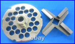 #32 x 1/2 (12 mm) sausage grind holes with HUB Meat Grinder Plate & Heavy KNIFE