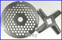 #32 x 1/4 (6mm) STAINLESS Meat Grinder Plate & Heavy Duty Knife for Hobart Biro