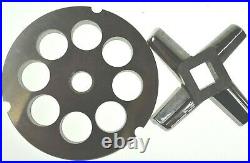 #32 x 3/4 STAINLESS Meat Grinder Plate & Heavy Duty Knife for Hobart Biro