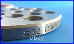 #32 x 5/8 (16 mm) hole STAINLESS Meat Grinder Plate & new Sharp Swirl Blade