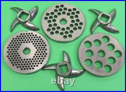 6 pc SET Size 12 Meat Grinder Disc 3 Discs 3 Knifes for Globe CC12 Gander Mtn