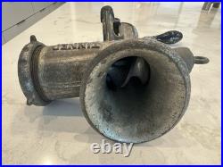Antique Hobart Cast Iron Hand Crank Meat Grinder Tinned Made in USA Troy Ohio