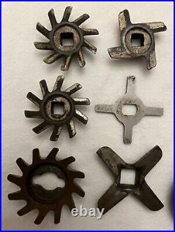 Antique/Vntg Meat/Nut/Food Grinder Attachment Blade Parts & One Wing Nut