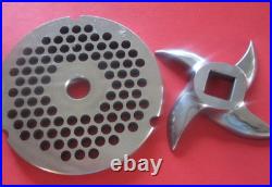 COMBO #32 x 1/4 (4.5 mm) Lg Burger Grind Meat Grinder Plate & Matching Knife