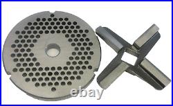 COMBO #32 x 3/16 (4.5 mm) Meat Grinder Plate and HEAVY DUTY KNIFE Stainless