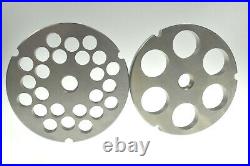 COMBO SET #32 x 1/2 & 1 Stainless Steel meat grinder plates for Hobart