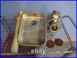 Genuine Hobart Meat Chopper / Grinder with Feed Pan, Stomper and Plates #12