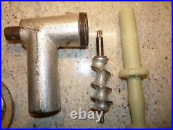 HOBART #12 MEAT GRINDER ASSEMBLY with EXTRA PLATES MIXER HUB GROUND BEEF COMPLETE