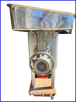HOBART 4146 MEAT GRINDER 200 Volt 5 HP, 3 PHASE, FEED PAN RE TINNED GREAT CONDT