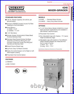 HOBART HEAVY-DUTY commercial MEAT MIXER GRINDER model 4246HD