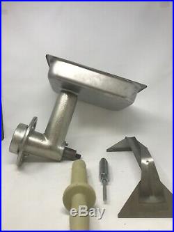 HOBART Hub #12 Meat Grinder Attachments With Pan And One Grinder Plate