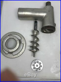 HOBART Hub #12 Meat Grinder Attachments With Pan And One Grinder Plate