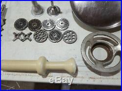 HOBART MEAT GRINDER ATTACHMENT with Pan & Stomper. Size #12 Parts Lot No throat
