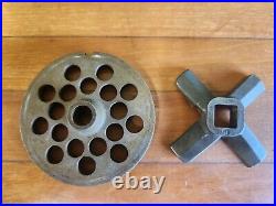 Hobart #12 Meat Grinder / Food Chopper Attachment New Feed Pan & Pusher EUC