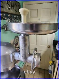 Hobart #12 Meat Grinder / Food Chopper Attachment with Feed Pan and Pusher EUC