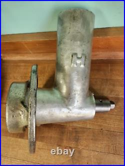 Hobart #12 Meat Grinder / Food Chopper Attachment with Feed Pan and Pusher EUC