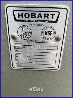 Hobart 1/2 HP Gear Driven Complete Meat Grinder, 115v, Used, Works, Plus Extras