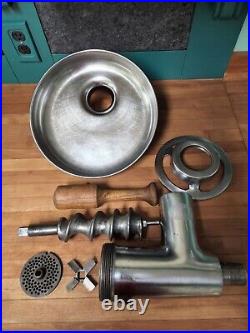 Hobart #22 Meat Grinder / Food Chopper with Round Feed Pan EUC