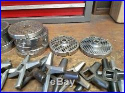 Hobart #32 x 1/8 Meat Grinder Plates and knives lot. One lrice for all