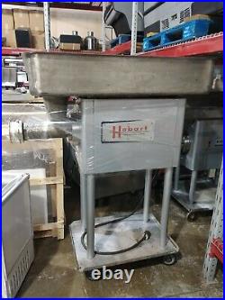 Hobart 4046 5 HP Stainless Steel Heavy Duty Meat Grinder on Casters
