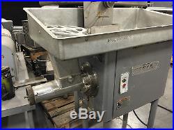 Hobart 4146 Electric 5 HP Meat Grinder with Plate Rack