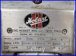Hobart 4322 Bench Type Meat Grinder / Shredder / Chopper 1/2hp 230V 1Phase