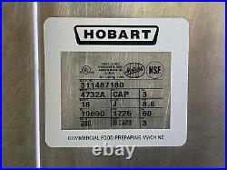 Hobart 4732A Commercial Meat Grinder, #32, 200 V, 3 Phase, 3HP
