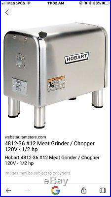Hobart 4812 Meat Grinder / Chopper 120 V 1/2 hp