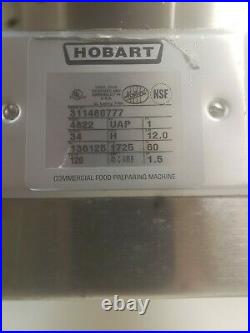 Hobart 4822-34 120 Volt 1.5 hp. Stainless Steel Meat Grinder & 4 Chopper Plates