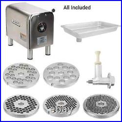 Hobart 4822-34 Meat Grinder Chopper 120V with Feed Pan and Knife & Plates