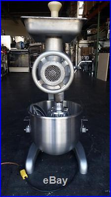 Hobart A200,20qt Dough Mixer, Meat Grinder Attachment, SS Bowl, Whip, Paddle, 115V