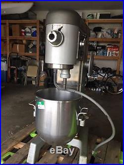 Hobart D340 40 qt Commercial Mixer with Pelican, meat grinder, paddle, & whip