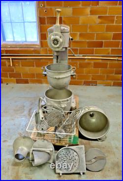 Hobart D-300 Mixer with 3 Bowls Hook 2 Whips 2 Paddles Pelican Head & Meat Grinder
