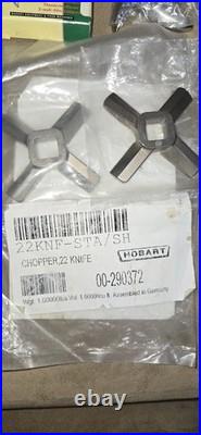 Hobart Meat Grinder (3) 22 Chopper Knife & (1) 22 PLT- 1/8 Chopper Plate