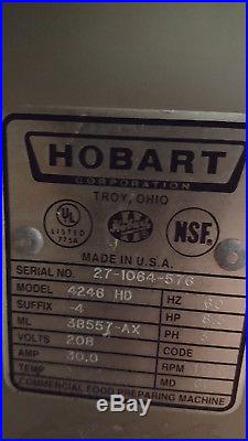 Hobart Meat Grinder 4246-HD Foot Paddle Tested 208v