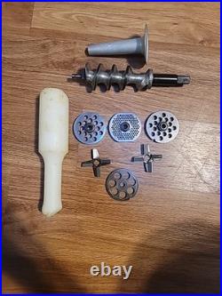 Hobart Meat Grinder Attachment with Pan and Many Attachments See Photos