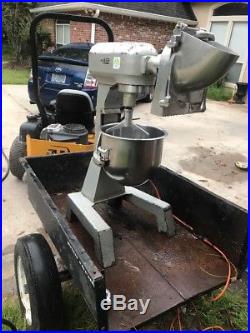 Hobart Mixer 20 Qt A-200 with meat grinder and pelican head attachment. Etc