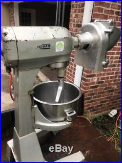 Hobart Mixer 20 Qt A-200 with meat grinder and pelican head attachment. Etc