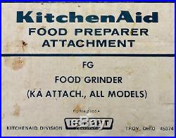 KITCHENAID Vintage Food Chopper Meat Grinder Attachment Hobart FG Metal Rare