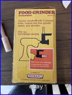 KitchenAid Food Grinder Attachment With Metal Plate & Stomper Model FG Hobart