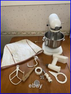 KitchenAid Hobart Model K5-A Mixer with Bowl, Meat Grinder, Attachments, Cover