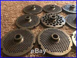 LOT OF 12 Stainless Steel Meat Grinder Plates 3248, 3249, 3245 & More 4D 1/2W