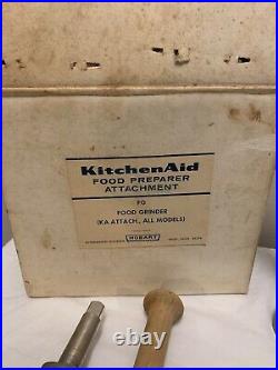 MINT! Vintage METAL KitchenAid Hobart Food Grinder Attachment in Box