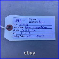 Meat Grinder/Mixer Hobart MG2032 200lb 3ph 208V Tested