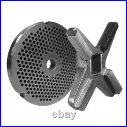 Meat Grinder Plate & Knife Set 1/8 Hole, Compatible with Hobart, Biro, LEM, T